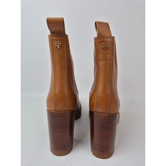 Tory Burch Women's Toasted Caramel Tan Leather Chelsea 70mm Lug Bootie Size 10 M - Picture 5 of 7